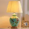 Luminária de Mesa Cerâmica Quarto Luminária de Cabeceira Sala de Estar Estilo Retro Americano Novo Estilo Chinês Europeu Pastoral Quente Criativa Iluminação com Controle Remoto
