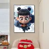 Pintura Decorativa em Desenho Animado da Criança Mágica Nezha Pintura de Parede para Quarto Dormitório Pintura para Pendurar no Quarto das Crianças Pintura de Parede para Pendurar Retrato de Família