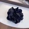 Elástico de Cabelo Satinado Super Fada Estilo Coreano com Pétalas em Camadas para Mulheres, Faixa de Cabelo Extra Grande Acessório de Cabelo Ornamento para Coque