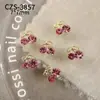 Manicure de Cereja Transfronteiriça Joia de Diamante em Liga de Metal Estilo Doce Diamante Brilhante Cereja Tridimensional Joia de Diamante para Unhas Vestível Atacado