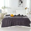 Manta de tafetán de color liso para comercio exterior, manta de jacquard de doble cara, manta cubierta para sofá de ocio con felpa transfronteriza, manta de aire acondicionado