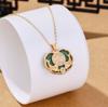 Colgante de plata s925 con palabra de la fortuna y personalidad, cadena de clavícula con excedente año tras año, jade hetiano natural, cerradura Ruyi auspiciosa