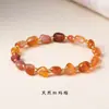 Design Original de Pulseira de Pedra Natural Irregular com Contas Assimétricas para Mulheres, Cristal de Cabelo Colorido de Nicho de Verão e Pedras Trituradas Irregulares