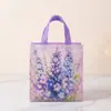 Venta Directa de Fábrica de Bolsas de Empaque Estilo Pintura al Óleo de Lavanda Nuevas, de Aspecto Elegante, Impermeables, Portátiles, Bolsas de Regalo de Navidad