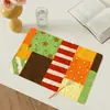 Mantel Retro Cuadros Estilo Crema, Impermeable y Resistente al Aceite No Lavable, Posavasos para Mesa de Cocina, Mantel Individual de Cuero para Mesa de Comedor