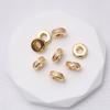Retenedor de color micro-incrustado circonita redonda envuelta en oro de 18K espaciador de cuentas sueltas diy hecho a mano espaciador de collar material de accesorios de joyería