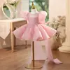 Vestido Infantil con Lentejuelas y Mangas Abullonadas, Vestido de Dama de Honor para Niña, Vestido de Princesa para Niña de un Año, Atuendo para Actuación de Piano de Niña