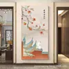 Nova Pintura de Entrada Chinoiserie Caqui Caqui Ruyi Pintura Decorativa de Entrada Pintura de Corredor Mural Vertical Pintura Pendurada no Fim do Corredor de Entrada
