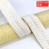 Borde Plegable de Algodón Blanco y Negro Tira de Borde para Chaqueta de Plumas de Lana de Cordero Encaje Ondulado de Agua Tira de Borde para Ropa Hecha a Mano DIY