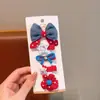 Pinza de Tela Coreana Linda para Niños Flor Roja y Azul Lazo Gato de Dibujos Animados Pinza Lateral Pinza para Flequillo Lateral de Bebé