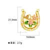 Colar de cartão de tarot quadrado transfronteiriço com pingentes de tartaruga marinha com gota de óleo, cabeça de carneiro, cabeça de touro, acessórios DIY, banhado a ouro real 18K