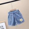 Shorts Jeans Feminino 2026 Novo Estiloso de Cintura Alta Rasgado para Crianças, Adequado para Meninas Mais Velhas, Hot Pants Finos Largos para Uso ao Ar Livre