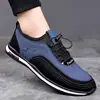 Zapatos de conducción para hombre de otoño, nuevos, versátiles, sin cordones, suela blanda, antideslizantes, ligeros, de piel, estilo casual para hombre