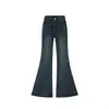 Jeans de Pierna Ancha Acampanados Adelgazantes para Mujer, Nuevo Estilo Coreano, Doble Botón, Cintura Alta, Corte Holgado, Pantalones No Ajustados de Longitud al Suelo
