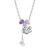 Rueda de la Fortuna S925 Gatito Rosquilla Mariposa Collar Lindo Dibujo Animado Borla Cadena para Clavícula Fábrica Stock Listo Venta al por Mayor