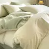 Conjunto de cama de quatro peças 100% algodão, algodão lavado, respirável, confortável, inspirado em dopamina, design vibrante color-block, disponível para dropshipping