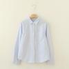 Nova Camisa Listrada Fresca Artística Solta de Outono e Primavera Manga Longa Oxford Branca e Azul Feminina