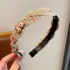 Diadema vintage de lunares plisada de ala ancha para mujer, casual y única, con un toque de alta gama, diadema versátil que hace que la cabeza se vea más alta y el rostro parezca más pequeño