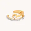 Venta Caliente Transfronteriza Europea y Americana Plata de Ley S925 Ins Circonita Micro-Pavimentada Estrella de Ocho Puntas Simple y Versátil Diseño de Alta Gama Clip para Oreja