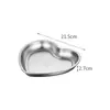 Plato de Cena Infantil Estilo Coreano de Acero Inoxidable 304 Plato Creativo de Almacenamiento en Forma de Corazón Plato Casero para Desayuno con Sopa Plato para Frutas y Postres