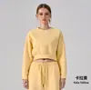 Conjunto de Ropa Deportiva con Sudadera con Capucha de Cuello Redondo de Longitud a la Cintura para Exteriores Transfronteriza, Manga Larga Holgada, Ropa para Fitness, Running, Yoga, Top, Chaqueta