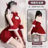 La nueva colección navideña de Yimengyao de lencería sexy, ropa roja seductora para mujer, pijamas de estilo de abstinencia y conjuntos de uniforme