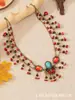 Estilo étnico exótico tocado cadena de frente collar bohemio antiguo retrato de viaje de Yunnan Lijiang colgante de cejas accesorios para el cabello