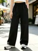 Pantalones de traje anchos de cintura media, fluidos, resistentes a las arrugas, nuevo estilo coreano 2026, pantalones casuales de pierna recta, pantalones forrados de vellón para figuras petite