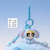 Llavero Colgante de Gatito Negro Flocado Lindo, Figura de Gato de Moda, Llavero para Mochila, Regalo de Máquina de Peluches