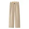 Pantalones rectos de lana de nuevo estilo para madres, cintura elástica de moda, pantalones de color liso versátiles de alta gama para adelgazar para mujeres de mediana edad