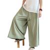 Pantalones de Pierna Ancha de Seda de Hielo para Hombre Verano Delgados Sueltos Rectos Pantalones Culotte de Verano a la Moda Pantalones Casuales Estilo Chino