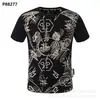 Estilo Europeo y Americano Nueva Camiseta Casual para Hombre con Impresión 3D de Alta Calidad de Cabeza de Fantasma con Llamas