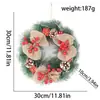 Nueva Decoración Navideña de Venta Caliente Ropa Flor de Navidad Hecha a Mano Anillo de Spray de Nieve Gingo Colgante de Puerta Accesorios para Ventanas Decoraciones