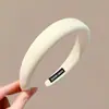 Diadema de color liso francés para mujer, diadema de esponja de ala ancha de alta gama, nuevo clip para el pelo de otoño e invierno, goma para el pelo, aro para la cabeza de uso diario