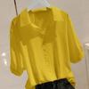 Camisa de Manga Curta com Decote em V para Mulheres, Estilo Fino de Verão, Nova Versão Coreana 2026, Caimento Solto, Tamanho Grande, Emagrecedor, Versátil, Casual, Top de Nicho