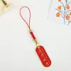 Pingente de placa de bênção vermelha estilo chinês para ser não. 1, toda prova deve passar corrente de decoração de celular chaveiro acessórios