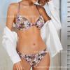 Europa e Estados Unidos transfronteiriço fino sexy estampado sutiã roupa íntima design fivela frontal sutiã com aro de aço para mulheres sutiã sutiã sutiã atacado spot