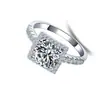 Comercio electrónico transfronterizo caliente Europa y Estados Unidos atmósfera de moda ins anillo cuadrado simple de circón con diamante grande para mujer r213A