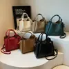 Bolso Cruzado de Cuero Suave Tipo Cubo para Mujer, Cruzado, Gama Alta, Gran Capacidad, Bolso de Hombro Sencillo para Mujer, Bolso de Mano para el Trabajo y los Viajes