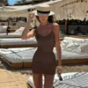 Nuevo Traje de Baño de Comercio Exterior Estilo Europeo y Americano, Sexy Espalda Descubierta, Push-Up para Bustos Pequeños y Grandes, Traje de Baño de una Pieza con Falda que Cubre el Vientre para Mujer, Conjunto de Dos Piezas