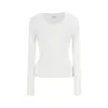 Camiseta interior de forro polar gruesa de una pieza, suéter de punto ajustado de manga larga con cuello redondo, top casual adelgazante para mujer