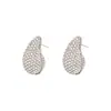 Pendientes Geométricos de Gota de Agua con Diamantes de Nuevo Estilo 2026, Pendientes de Botón Minimalistas Estilo Coreano, Accesorios para Orejas de Moda de Alta Gama Lujo Ligero