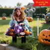 Lanterna de Halloween Elfo Fada Lanterna de Abóbora Caveira Acrílico 2D Decoração Externa com Atmosfera Festiva