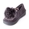 Chinelos E-commerce Transfronteiriço Feminino 2019 Novos Sapatos de Pelo Sapatos Slip-on Celebridade da Internet Plataforma de Fundo Grosso Sapatos de Feijão Versáteis