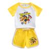 Ropa para niños del equipo Wang Wang, camiseta de manga corta de algodón, pantalones cortos, traje casual de dos piezas para niños de verano nuevos y atractivos.