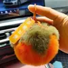 Peluche Imitación Piel de Conejo Color Caqui Cosas Buenas Suceden Colgante para Llavero Bola de Peluche Colgante para Mochila