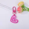Llavero colgante creativo con forma de corazón de colores brillantes, accesorio de mochila personalizado para bricolaje, decoración