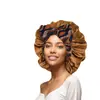 Nuevo Superventas Transfronterizo de Amazon: Gorro de ducha grande con visera ancha y cola larga para atar, con estampado de cinta, popular superventas transfronterizo