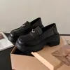 Mocasines de otoño sin cordones para mujer, suela gruesa, estilo universitario, tacón grueso, nuevos zapatos de vestir de moda 2026, zapatos de cuero pequeños estilo británico