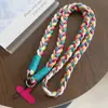 Cordón Trenzado Colorido de Seis Hilos para Teléfono, Trendy y Ajustable, Correa Larga Versátil con Clip, Dopamina D